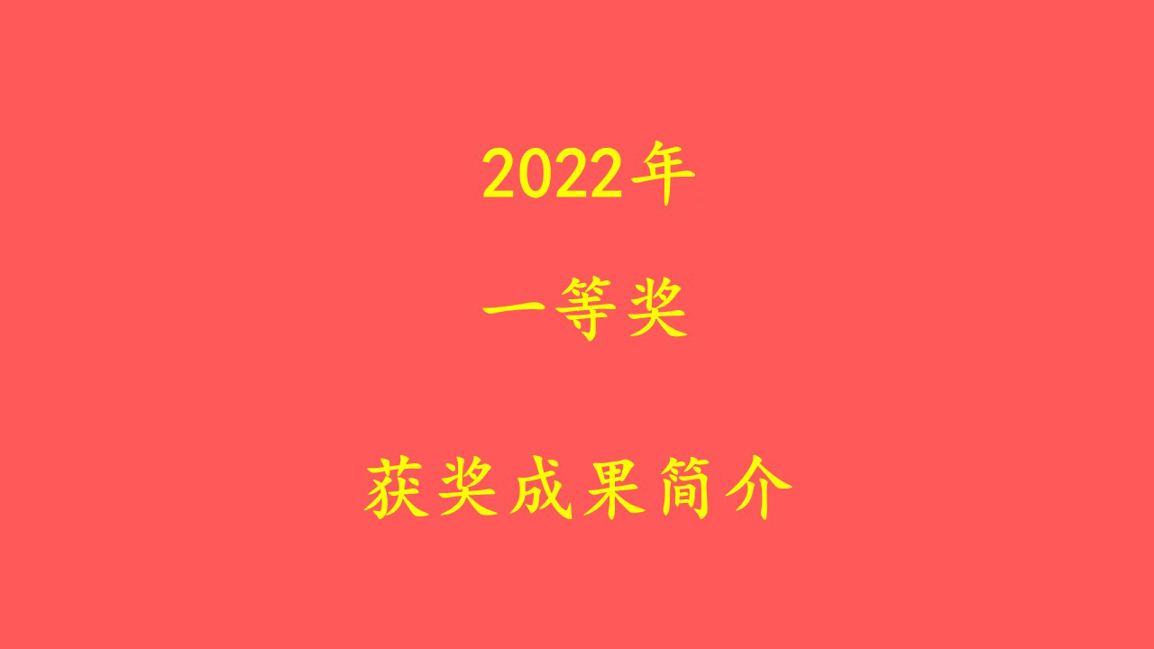 獲獎成果簡介2022年一等獎